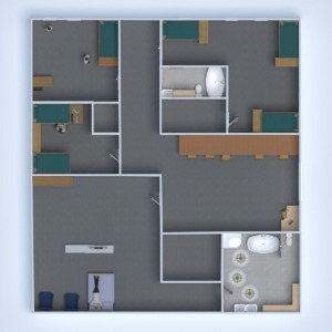 floorplans dom sypialnia pokój dzienny kuchnia na zewnątrz 3d