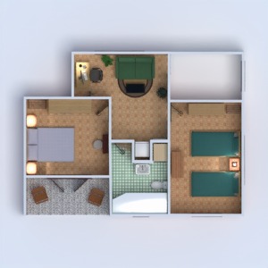 планировки ванная спальня гостиная 3d
