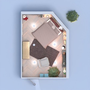 floorplans 家具 装饰 卧室 照明 单间公寓 3d