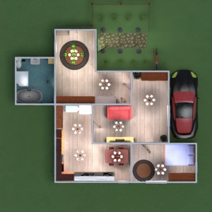 floorplans 独栋别墅 家具 diy 浴室 卧室 客厅 厨房 3d