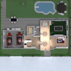 floorplans 独栋别墅 露台 卧室 客厅 车库 厨房 户外 儿童房 办公室 照明 3d