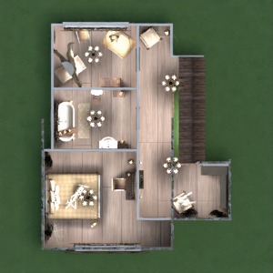 floorplans 独栋别墅 装饰 客厅 厨房 3d