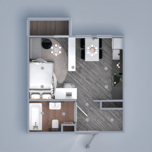 progetti appartamento casa monolocale 3d
