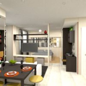 planos apartamento cuarto de baño cocina 3d