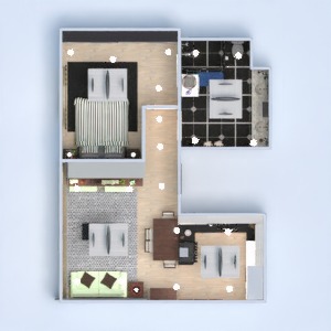 planos apartamento dormitorio cocina iluminación 3d
