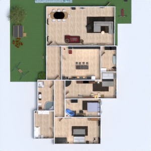 floorplans namas vonia miegamasis virtuvė eksterjeras 3d