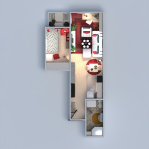 floorplans 公寓 家具 装饰 客厅 单间公寓 3d