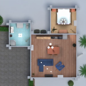 floorplans 独栋别墅 浴室 卧室 客厅 厨房 户外 3d