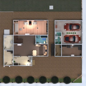 планировки дом гараж ландшафтный дизайн 3d