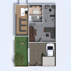 planos apartamento terraza decoración descansillo trastero 3d