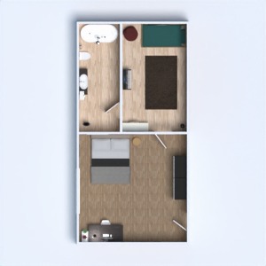 floorplans appartement maison salle de bains chambre à coucher 3d