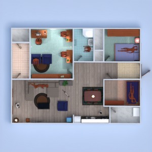 floorplans appartement chambre à coucher salon chambre d'enfant 3d