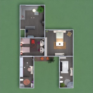 планировки дом мебель декор спальня гостиная 3d