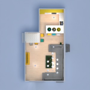 floorplans appartement décoration salon cuisine salle à manger 3d