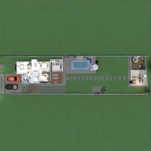 floorplans 独栋别墅 家具 厨房 户外 储物室 3d