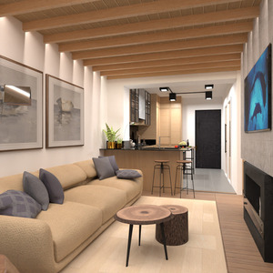планировки квартира декор спальня гостиная 3d