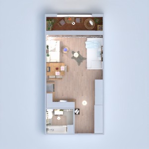 floorplans butas vonia svetainė virtuvė studija 3d