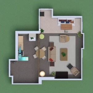 floorplans apartment house furniture living room kitchen 3d