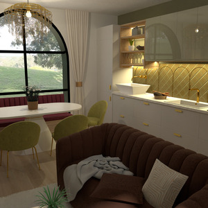 planos casa muebles decoración iluminación comedor 3d