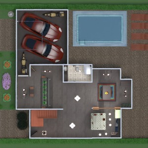 floorplans namas terasa baldai dekoras vonia miegamasis svetainė garažas virtuvė apšvietimas valgomasis 3d