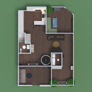 planos casa cuarto de baño dormitorio salón cocina comedor 3d