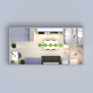 floorplans appartement meubles décoration salle de bains chambre à coucher salon cuisine chambre d'enfant bureau eclairage salle à manger entrée 3d