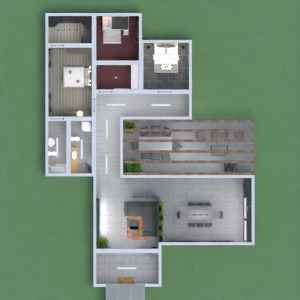 floorplans 独栋别墅 露台 家具 装饰 厨房 3d