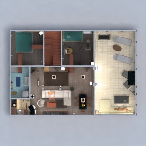 floorplans mieszkanie dom taras meble łazienka sypialnia pokój dzienny kuchnia na zewnątrz pokój diecięcy jadalnia 3d