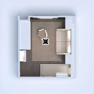 floorplans butas baldai miegamasis svetainė sandėliukas 3d