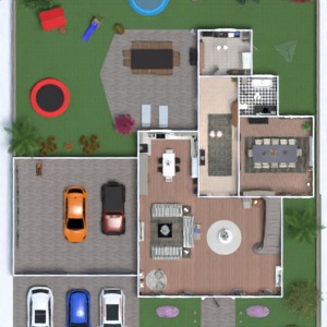 floorplans terrasse küche garage eingang landschaft 3d