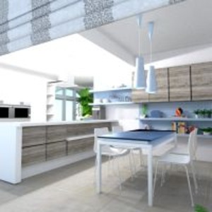 floorplans meble kuchnia oświetlenie 3d