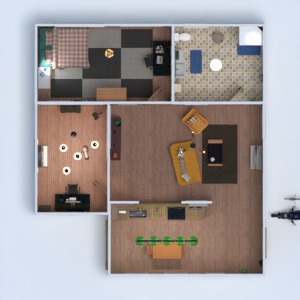 planos apartamento muebles cuarto de baño dormitorio salón cocina estudio 3d