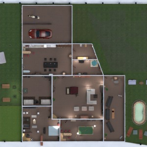floorplans dom łazienka sypialnia pokój dzienny garaż na zewnątrz oświetlenie krajobraz gospodarstwo domowe 3d