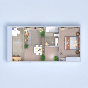 планировки квартира спальня гостиная кухня 3d