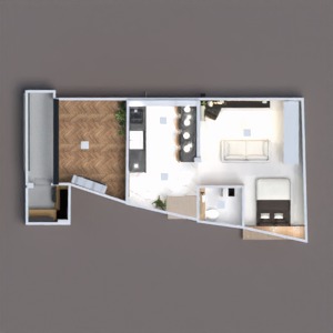 floorplans 独栋别墅 厨房 户外 照明 结构 3d