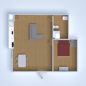 planos apartamento cuarto de baño dormitorio cocina comedor 3d