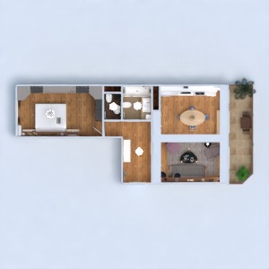 floorplans butas baldai vonia miegamasis virtuvė apšvietimas аrchitektūra prieškambaris 3d