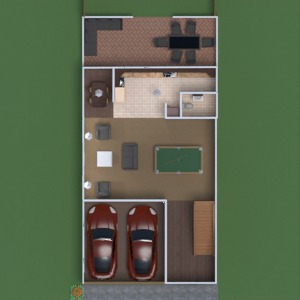 floorplans 独栋别墅 卧室 客厅 车库 厨房 户外 照明 玄关 3d