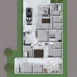 floorplans 车库 储物室 玄关 公寓 露台 3d