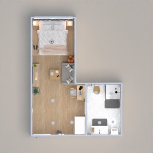 floorplans appartement salle de bains chambre à coucher eclairage 3d