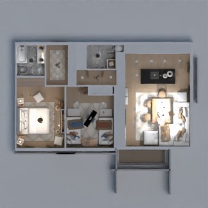 планировки квартира спальня гостиная детская 3d