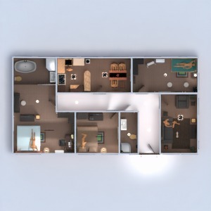 floorplans butas baldai dekoras vonia miegamasis virtuvė apšvietimas namų apyvoka 3d
