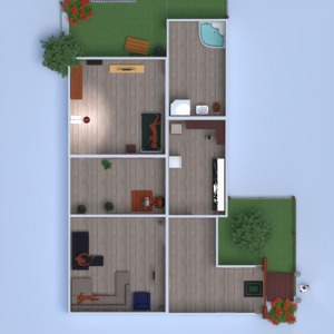 floorplans 独栋别墅 家具 浴室 3d
