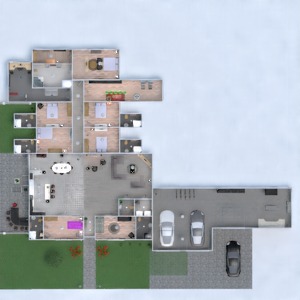 floorplans maison garage bureau salle à manger espace de rangement 3d