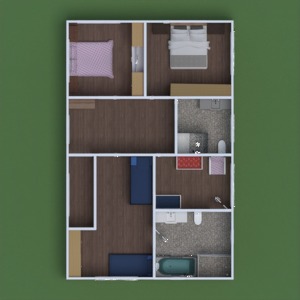 floorplans vonia miegamasis svetainė virtuvė vaikų kambarys apšvietimas valgomasis 3d
