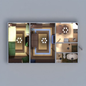 floorplans appartement meubles décoration salle de bains chambre à coucher salon cuisine eclairage maison entrée 3d