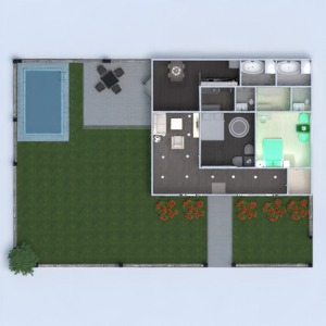 floorplans łazienka sypialnia pokój dzienny kuchnia na zewnątrz 3d