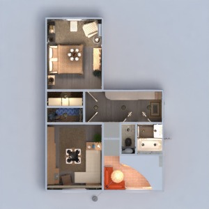 floorplans appartement meubles décoration salle de bains chambre à coucher salon cuisine eclairage rénovation espace de rangement entrée 3d