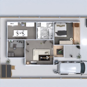 floorplans apartment house garage kitchen 3d