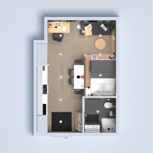 progetti appartamento famiglia monolocale 3d